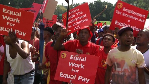 The South African metalworkers striked started this month on July 1 and ended this week guaranteeing workers a 10 percent wage increase over the next three years (AFP). 