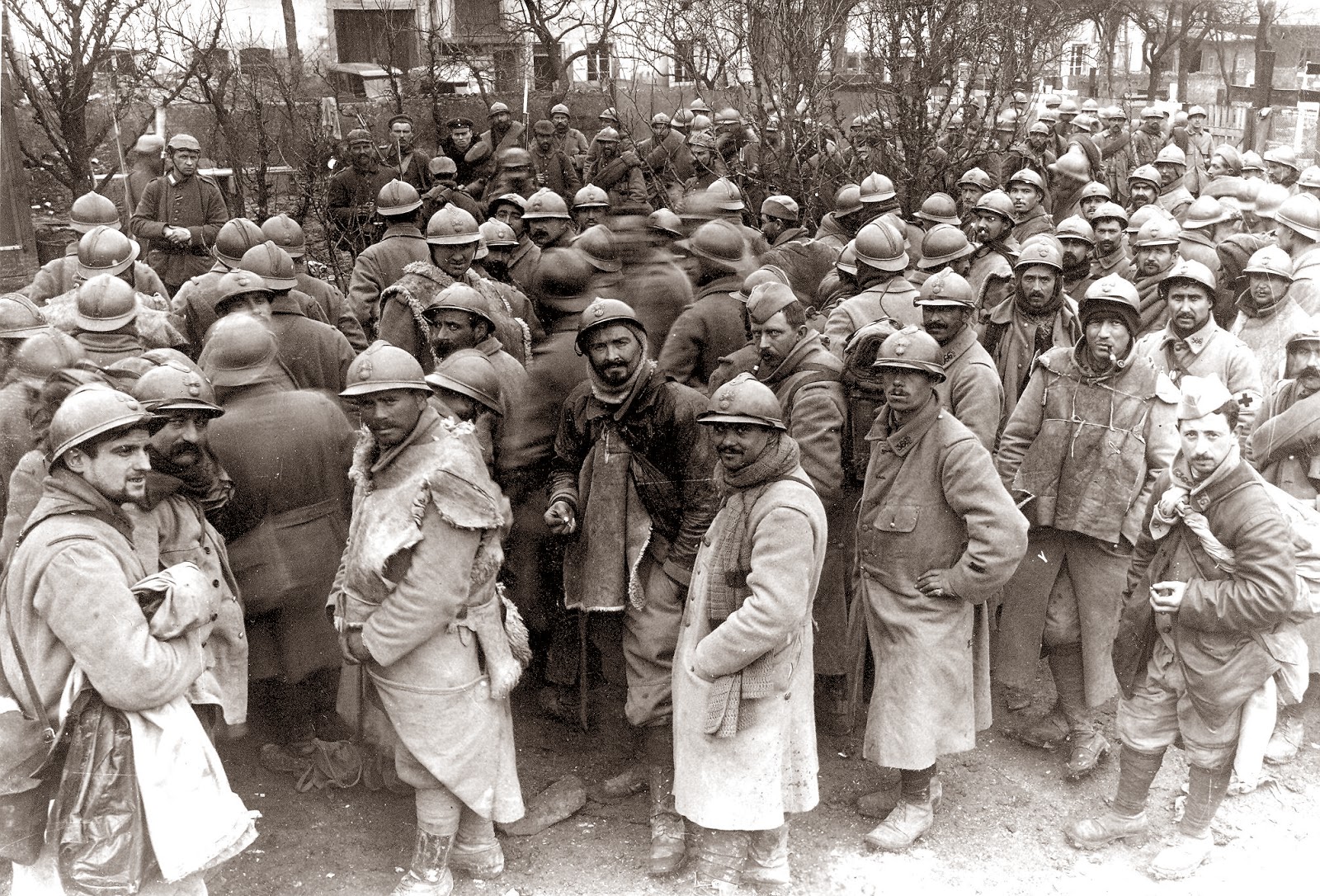 German soldiers waiting to be mobilized to a new destiny in northern France.