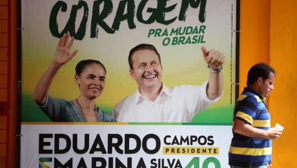 Marina Silva (left) was running with deceased candidate Eduardo Campos (right) as vice president. (Photo: EFE)