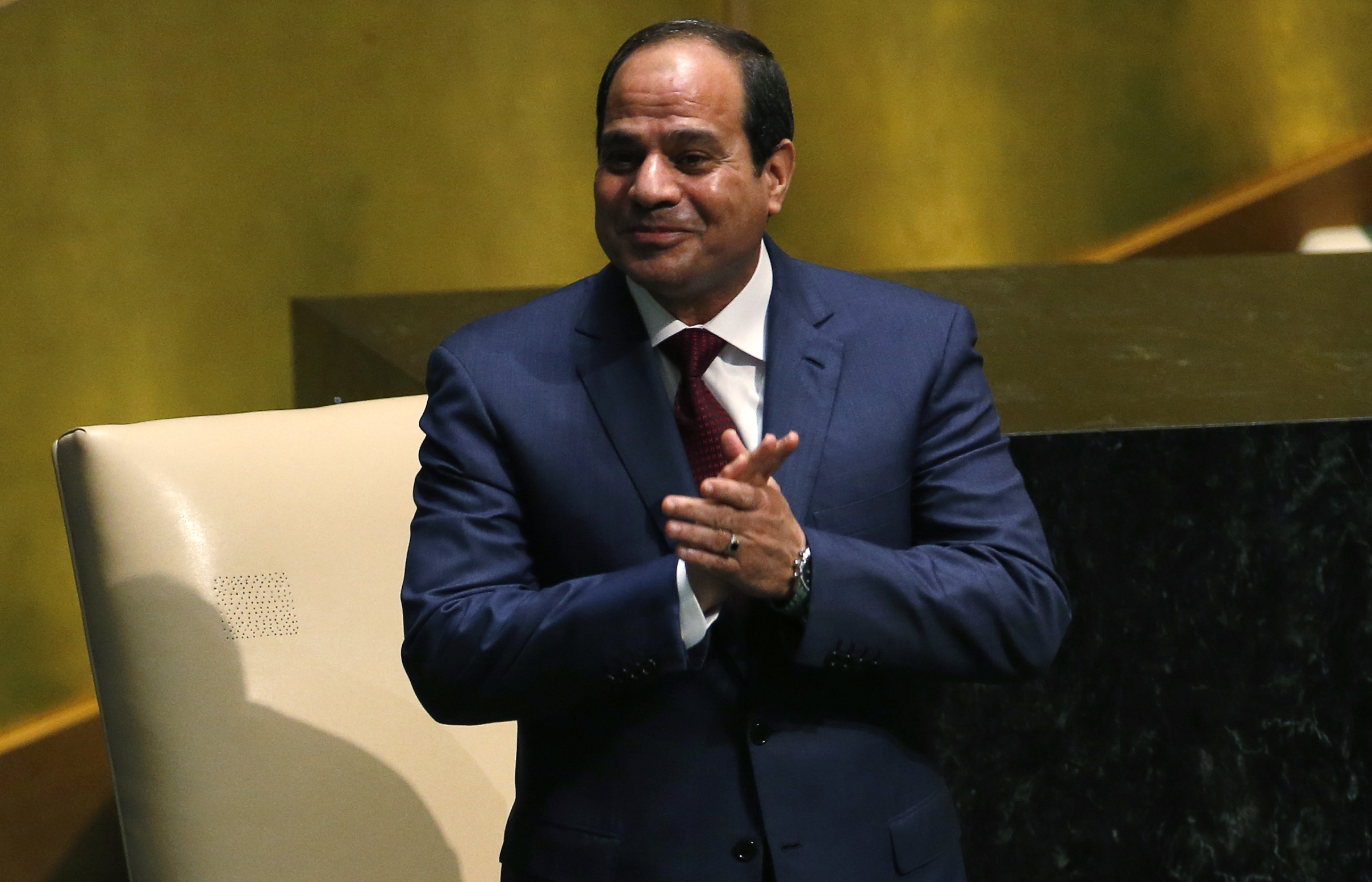 Egypt's President Abdel Fattah al-Sisi acknowledges applause as he takes the stage before his address to the 69th United Nations General Assembly at U.N. headquarters in New York, September 24, 2014. (Photo: Reuters)