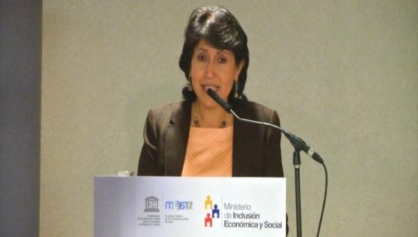 Ecuadoran Minister of Economic and Social Inclusion Betty Tola (teleSUR)