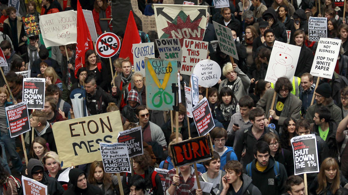 10,000 students marched on London (Photo: Reuters).