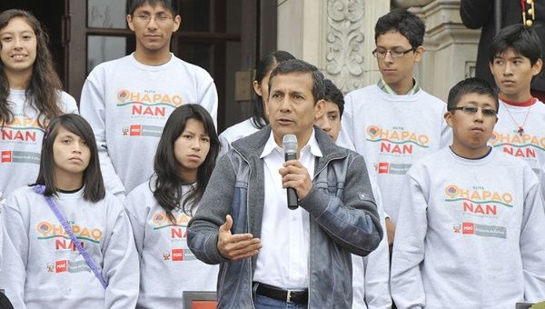 President Ollanta Humala defending cuts to young workers rights