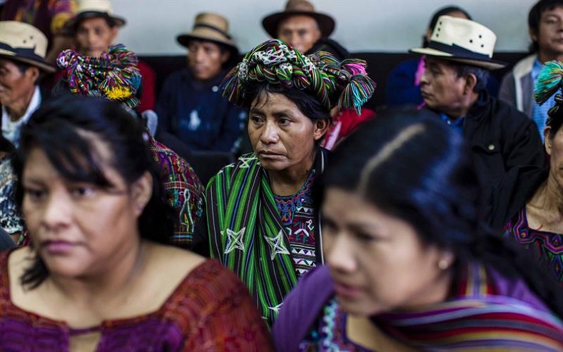 Indigenous people from the Ixil community attend the court proceedings against Rios Montt on Jan. 5, 2015. 1,771 indigenous Maya Ixils were killed during his rule.