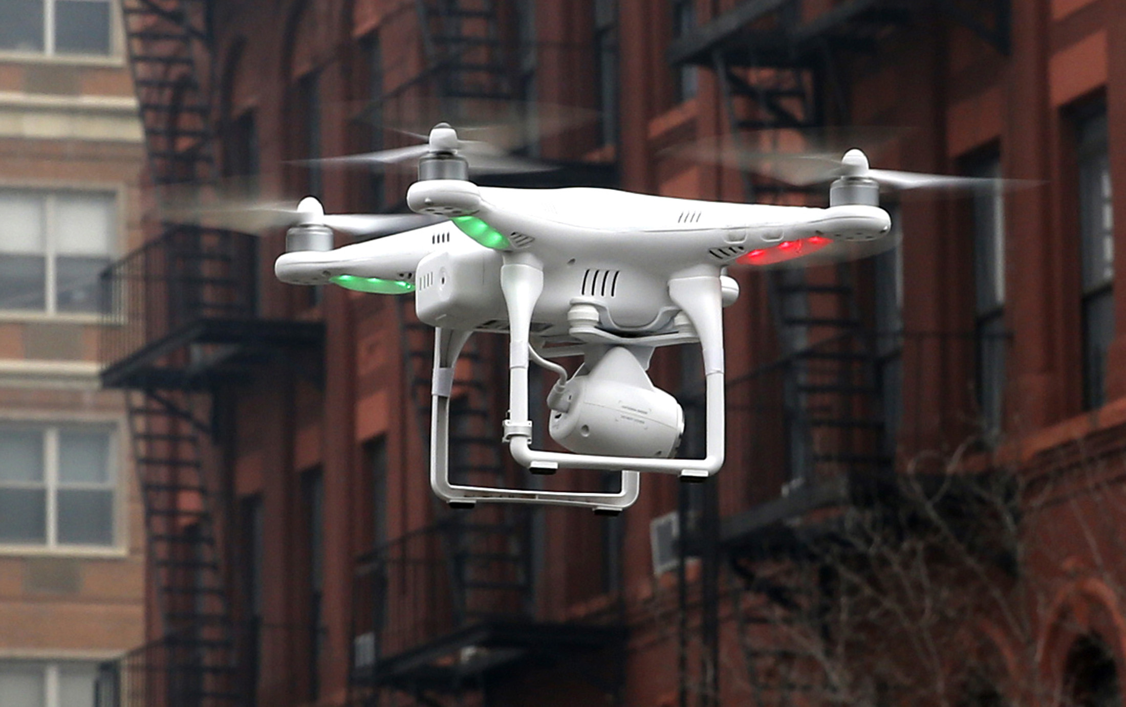 A camera drone operated by a civilian in New York City
