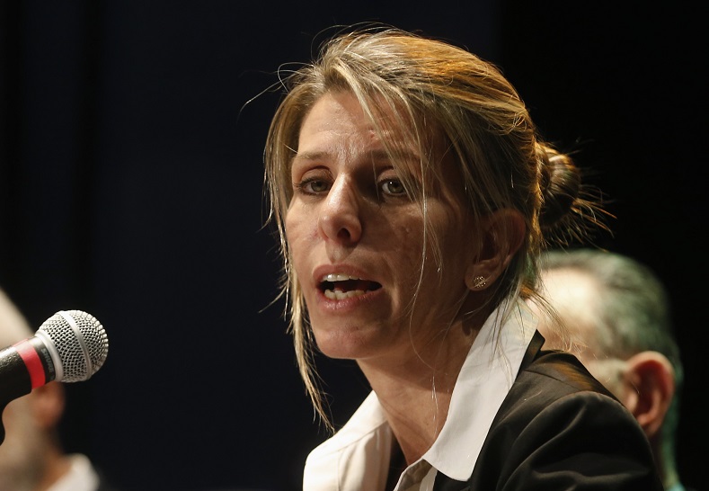 Sandra Arroyo Salgado, the ex-wife of late Argentine prosecutor Alberto Nisman, speaks during a news conference in Buenos Aires March 5, 2015.