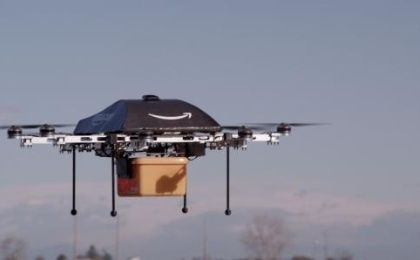 An Amazon delivery drone