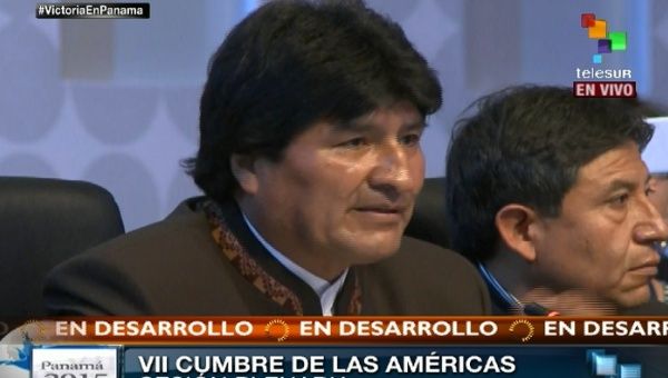 Bolivian president Evo Morales slams U.S.' imperialistic aggressions on Latin America.