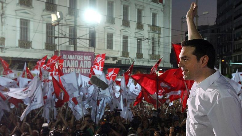 Syriza leader Alexis Tsipras opens his electoral campaign to become Greek prime minister, Athens, June 14, 2012.