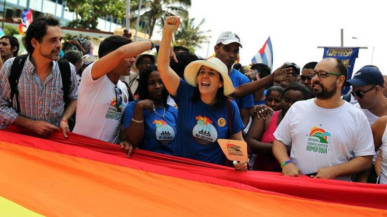 Mariela Castro, director of the National Centre of Sexual Education (Cenesex) headed Saturday's march. The struggle for LGBTQI rights has gained momentum in recent years since Mariela Castro, daughter of Cuban President Raúl Castro, became a prominent advocate.