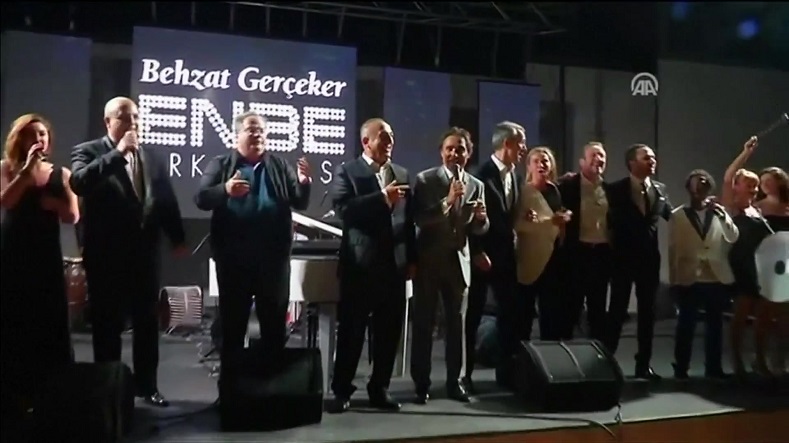 A screenshot from the video showing the NATO ministers' performance