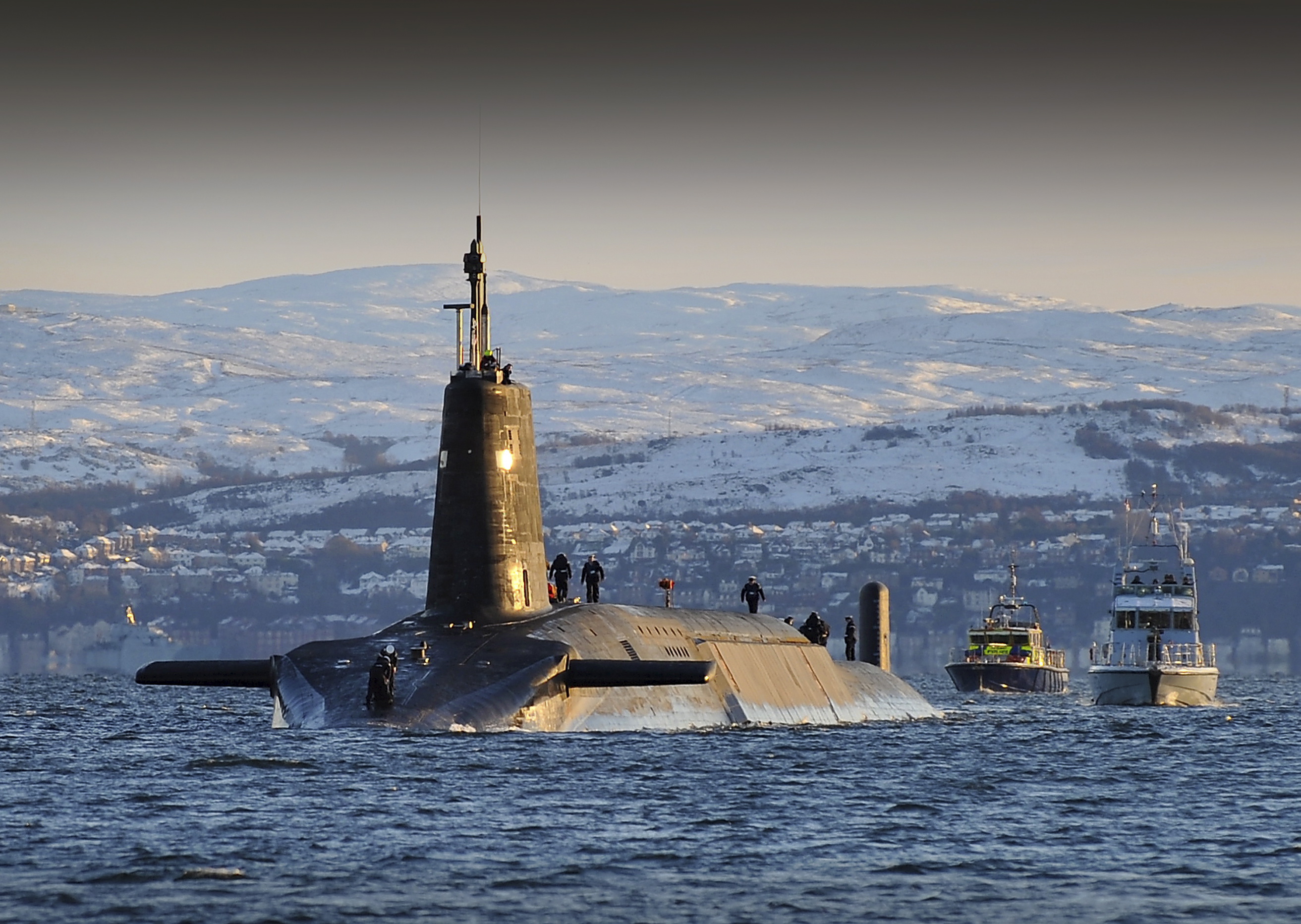 The HMS Vanguard which carries nuclear missiles