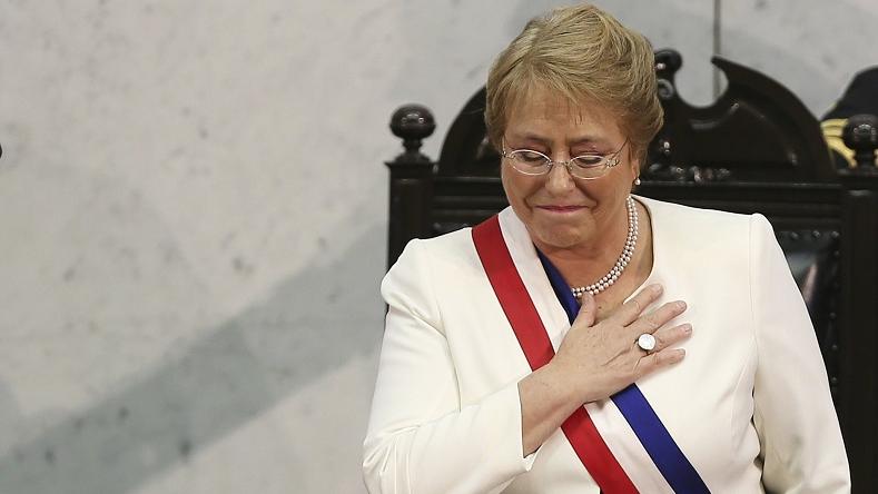 Bachelet addresses the nation in Valparaiso, May 21, 2015.