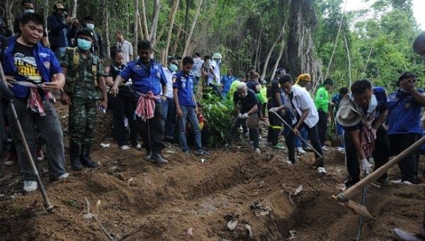 Local law enforcement believe that the discovery had a connection to mass graves found on the Thai side of the border earlier this month.