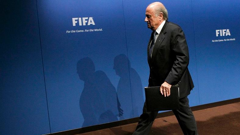 FIFA President Sepp Blatter leaves after a news conference at the FIFA headquarters in Zurich in this May 30, 2011 file picture.