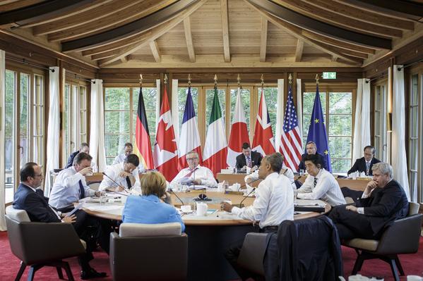 G7 leaders during a working session in Bavaria, Germany