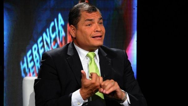 Ecuadorean President Correa speaks about a set of new bills he has submitted to the National Assembly, Quito, Ecuador, June 7, 2015.