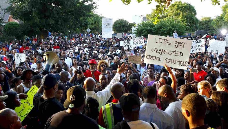 Hundreds of protester rallied against police brutality in McKinney, Texas on June 8, 2015.