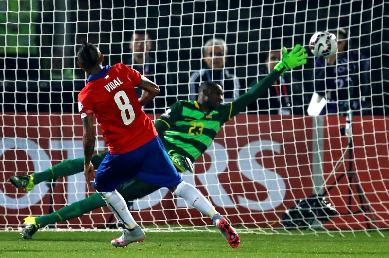 Arturo Vidal puts Chile ahead with a penalty in the first game of the Copa America.