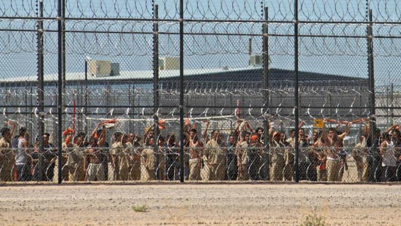Detainees at the Eloy Detention Center near Tucson, Arizona.