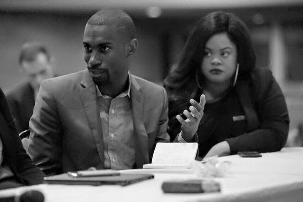 DeRay Mckesson, left, is an outspoken activist involved in the Black Lives Matter movement.