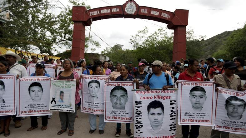Relatives of the 43 missing students of the Ayotzinapa Teachers' Training College in a demonstration in Tixtla in the state of Guerrero, June 6, 2015.