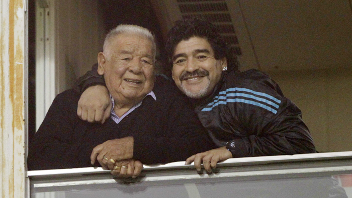 Don Diego Maradona, pictured with his son, passed on June 25, 2015 at the age of 87.