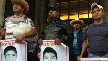 Parents of the 43 disappeared Ayotzinapa students protest in Mexico City.