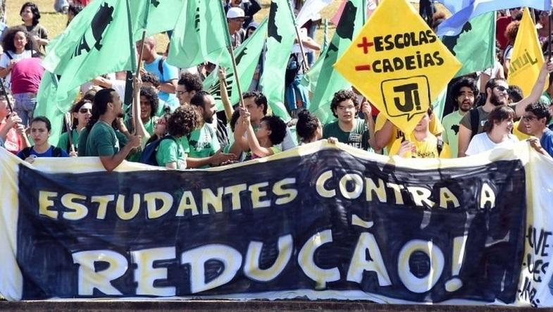 Students protested against the move in Brasilia.