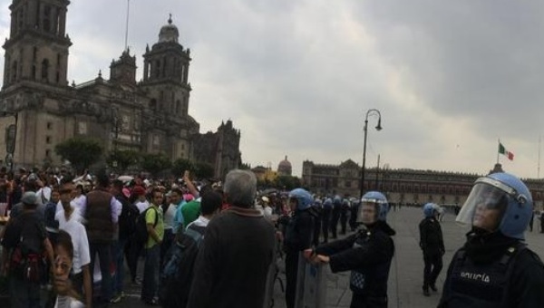 Group of dissident teachers take to the streets of Mexico City June 24.