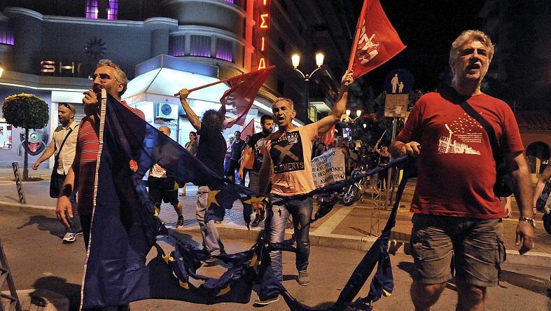 'No' vote supporters celebrate in Greece.