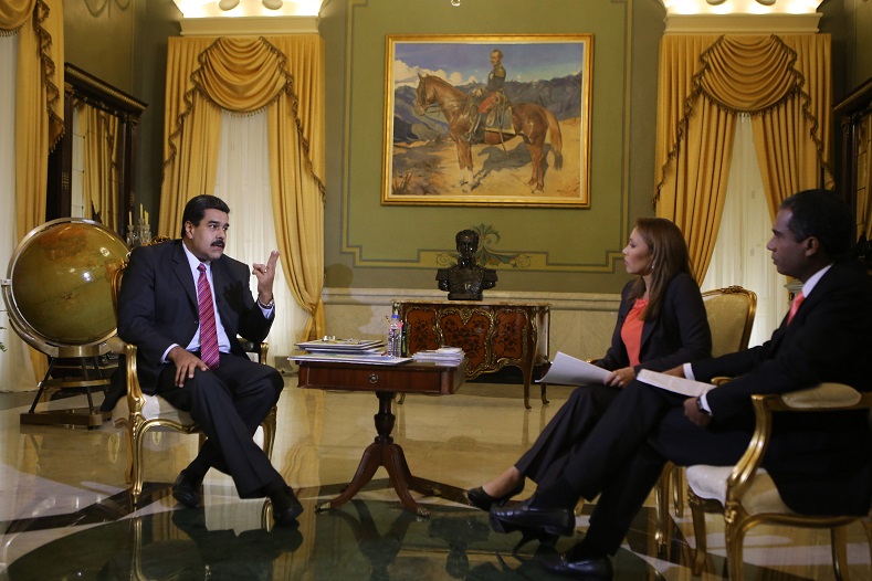 Venezuelan president Nicolas Maduro speaks to teleSUR on the issue of Guyana and the tactics of Exxon on July 8, 2015..