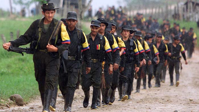 Archive image of members of the FARC guerrilla army.
