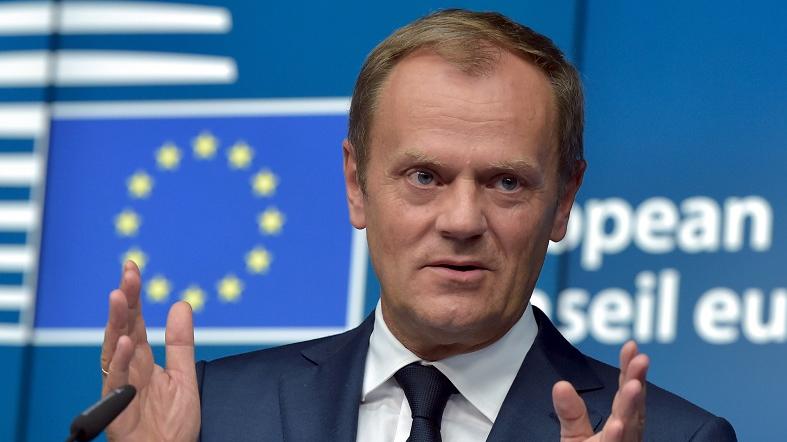 European Council President Donald Tusk holds a news conference at the European Council headquarters after a European Union leaders summit in Brussels, Belgium June 26, 2015.