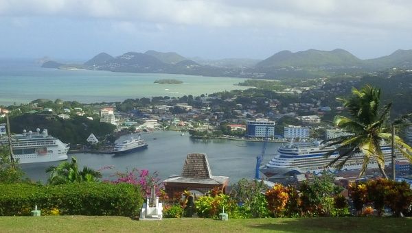 Cruise ships in Port Castries, Saint Lucia. The Island's tourism minister says Saint Lucia welcomes all tourists regardless of sexual persuasion