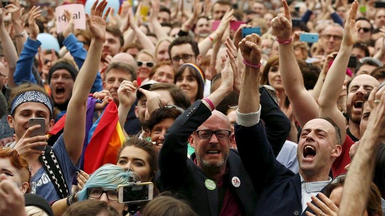 Major crowds gather and celebrate in Ireland in May, after 62 percent of the population voted in favor of the same-sex marriage law.