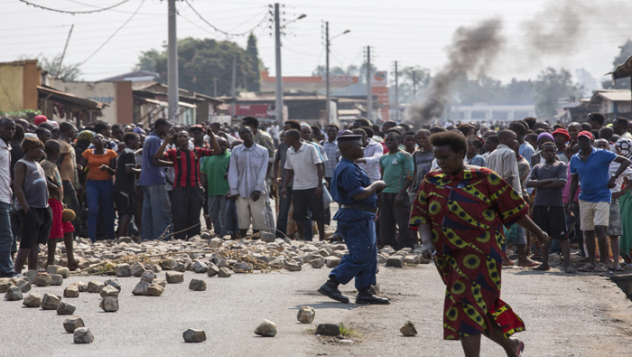 Burundis protest against controversial election results earlier this year.