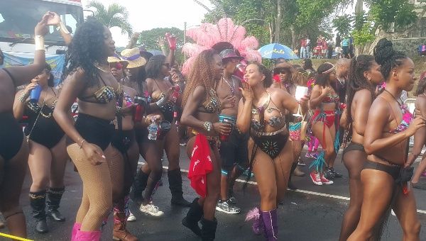 Carnival revelers in Castries, Saint Lucia