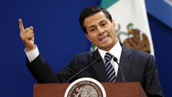 Mexico's President Enrique Pena Nieto speaks during an event at Los Pinos presidential residence in Mexico City July 17, 2015.