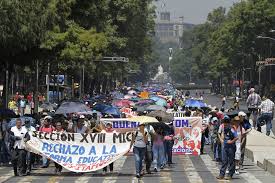 Tens of thousands of CNTE teachers took to the streets of Oaxaca City against government education reforms July 27, 2015.