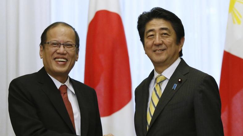 Benigno Aquino and Shinzo Abe during the Philippine leader's visit to Japan last June.