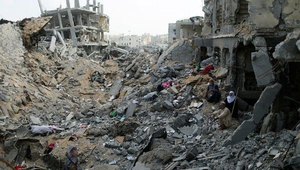 The massive destruction in Gaza was caused by Israel with U.S.-made weaponry.