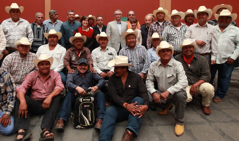 Some of the male members of the Yaqui community in the struggle over water rights.