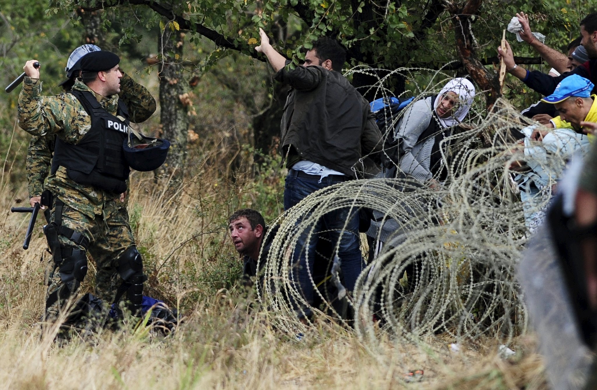 Refugees trying to cross the border from Greece into Macedonia are met with violence from border guards.