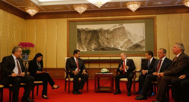 Maduro and Putin leaders met on the sidelines of World War II commemoration events in Beijing, China.