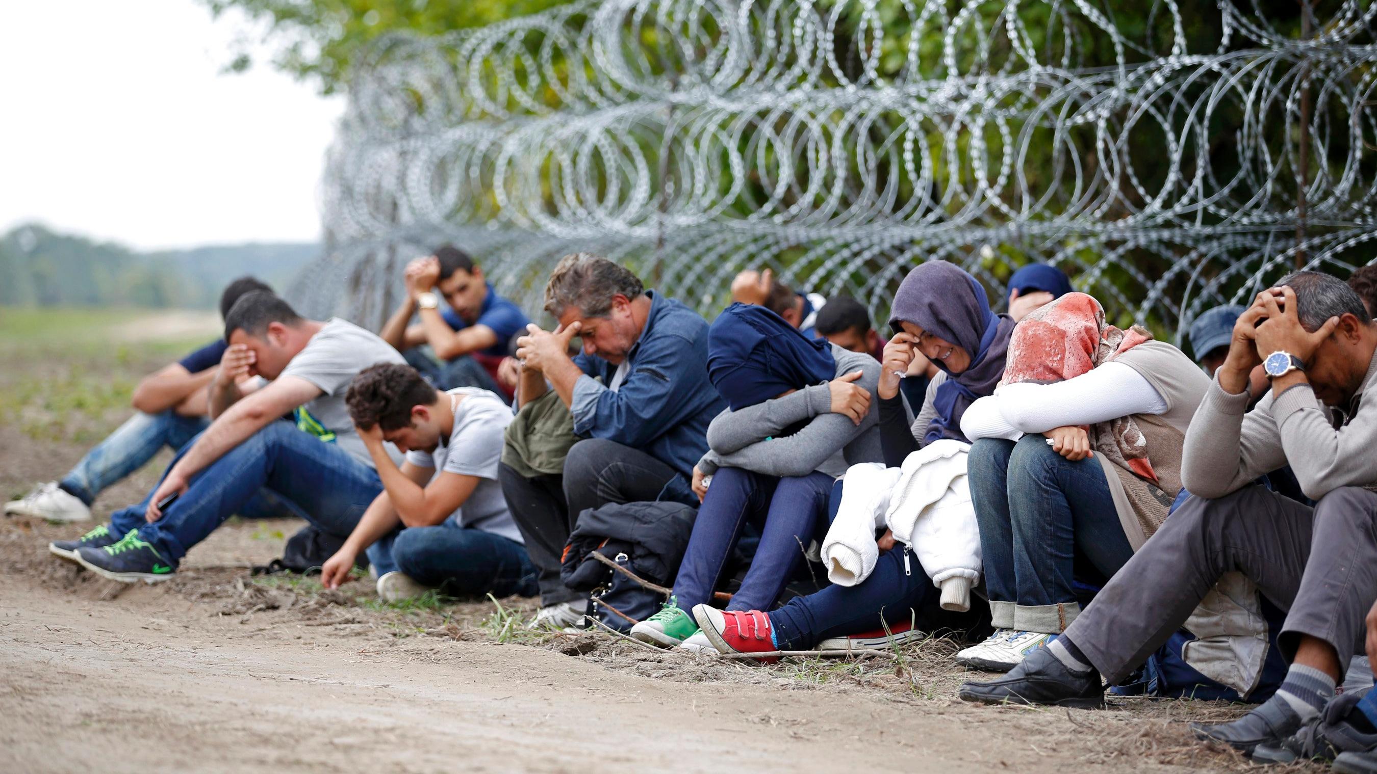 Detainees held by Hungarian authorities for undocumented border crossings.