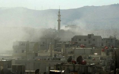 A shell hits a suburb in Damascus