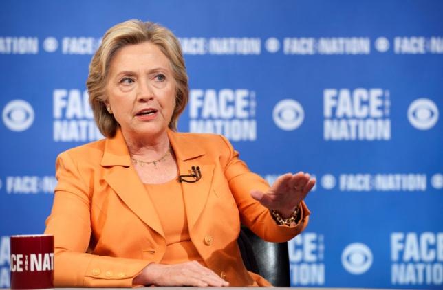 Democratic Presidential Candidate Hillary Clinton speaks on ''Face the Nation'' with John Dickerson, in Washington, D.C., in this picture provided by CBS News, September 20, 2015.