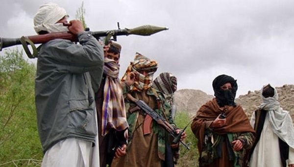 Taliban militants are seen in an undisclosed location in Afghanistan.