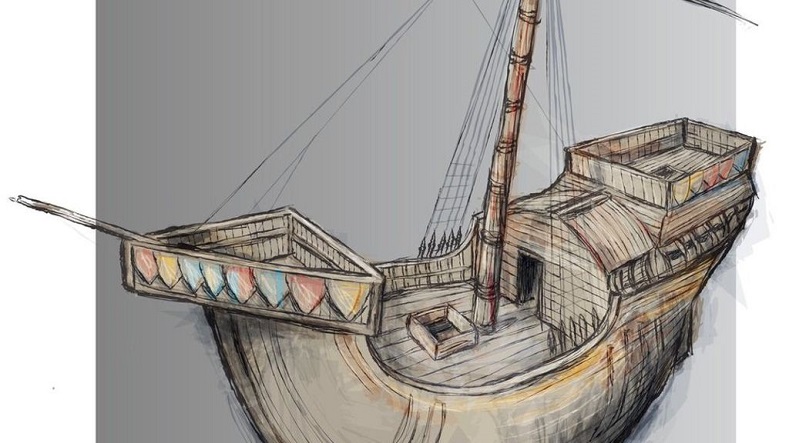 The Holigost of Henry V's war fleet has been found buried in a river in England.